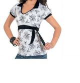 Blusa Branca Estampada com Cinto